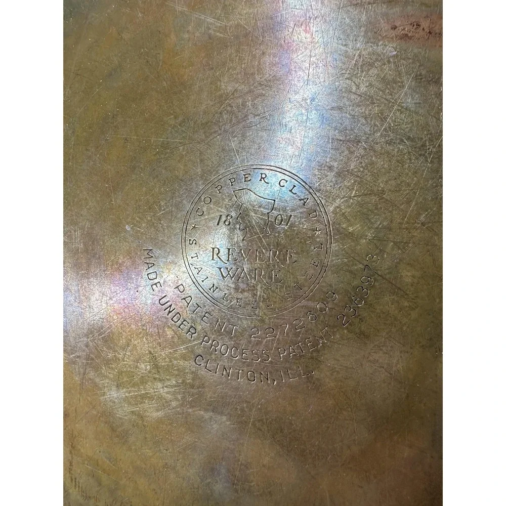 Vintage Revere Ware 1801 Copper Clad 5 Qt Casserole Pan Pot W Lid 10 In USA